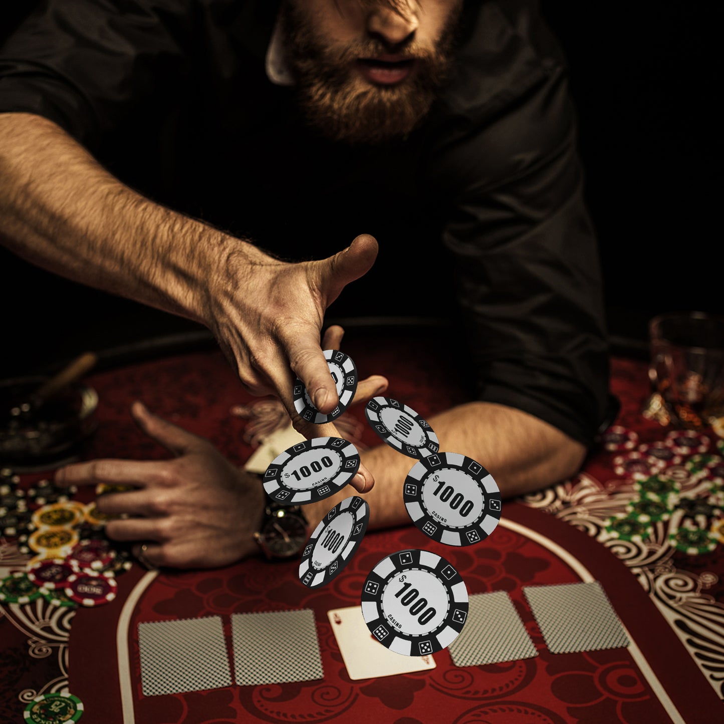 Jetons de poker en PLASTIQUE personnalisés, imprimés avec un logo, une image ou un texte personnalisé