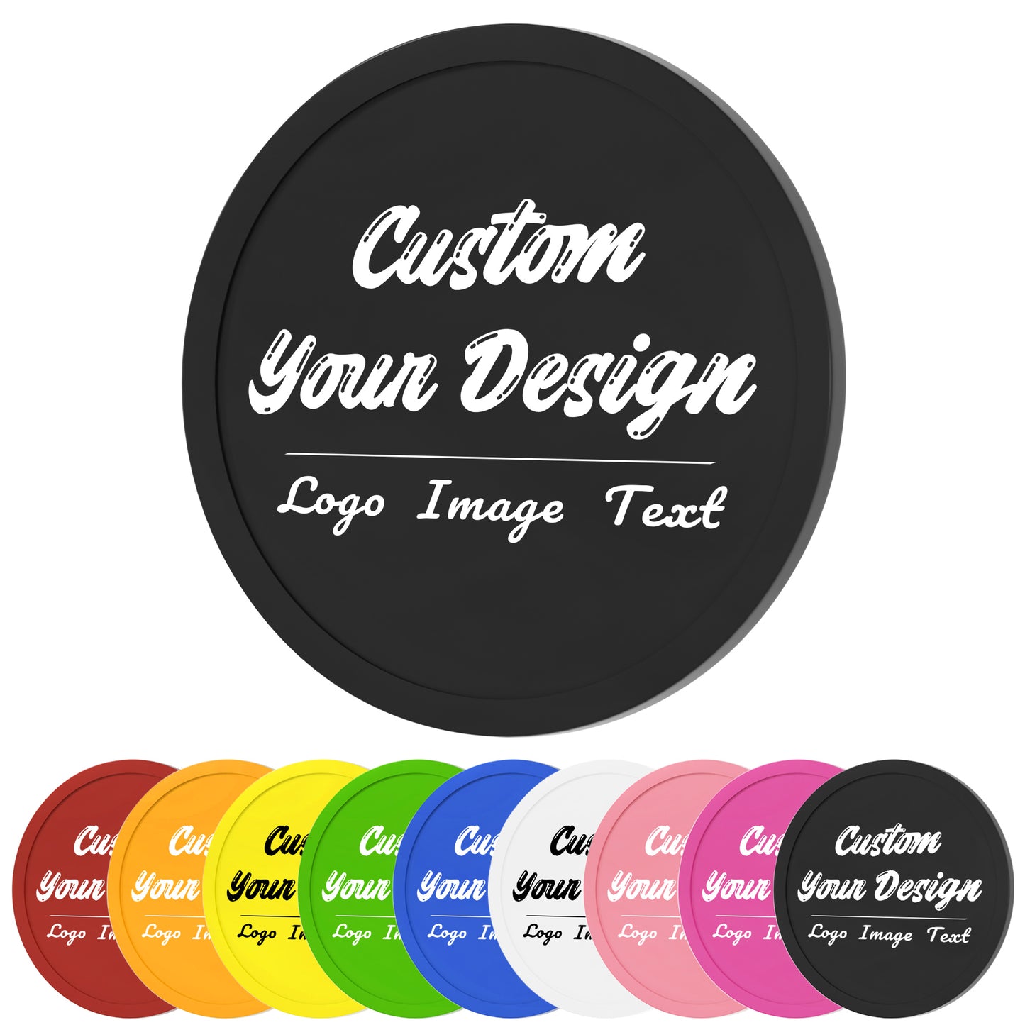 Custom PLASTIC Poker Chips, Imprinted with Personalized Logo, Image or Text
