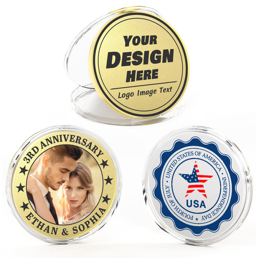Custom Challenge Coins,Full-Color Print Your Logo and Text