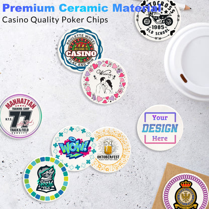 Custom Ceramic Poker Chips with Logo text