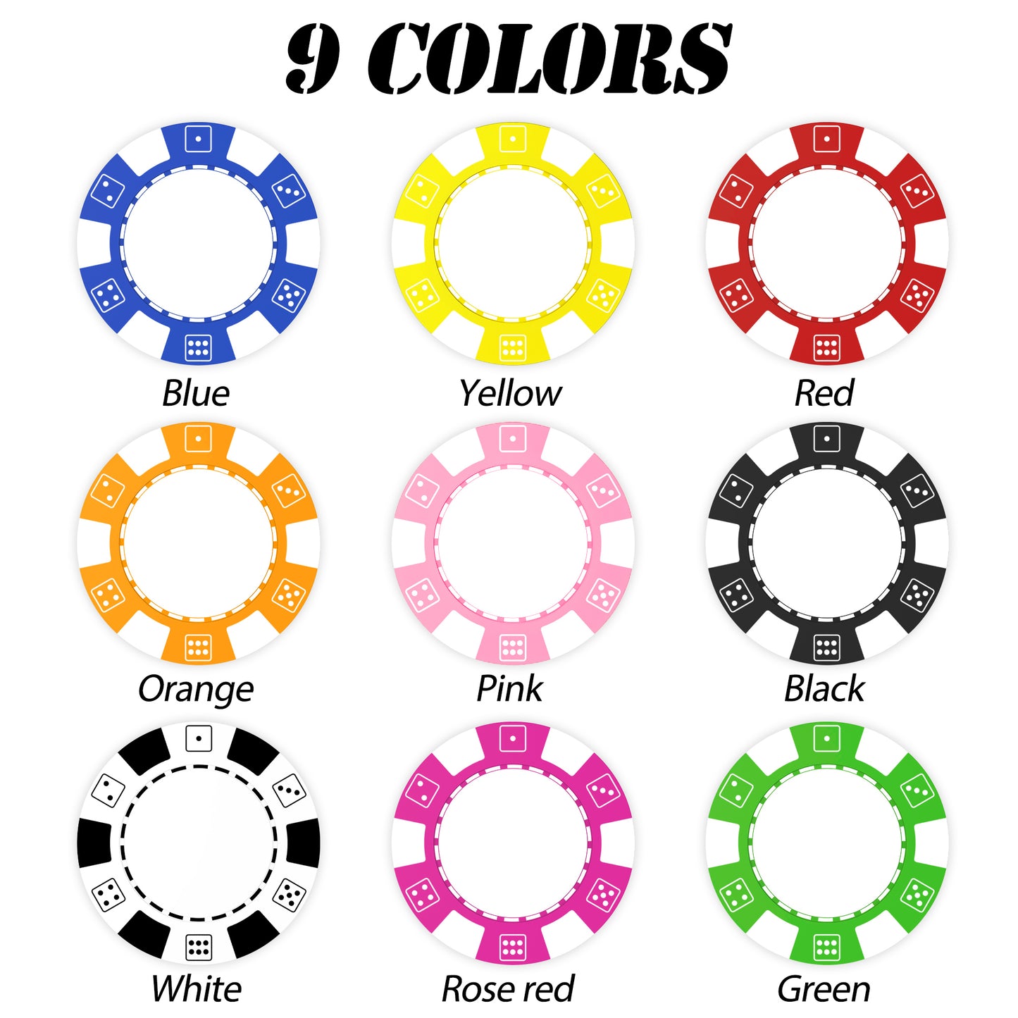 Benutzerdefinierte Pokerchips aus Kunststoff, bedruckt mit personalisiertem Logo, Bild oder Text