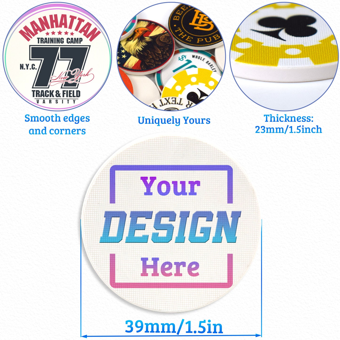 Custom Ceramic Poker Chips with Logo text