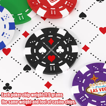 Benutzerdefinierte Pokerchips aus Ton, schwere 11,5 g, Casino-Größe