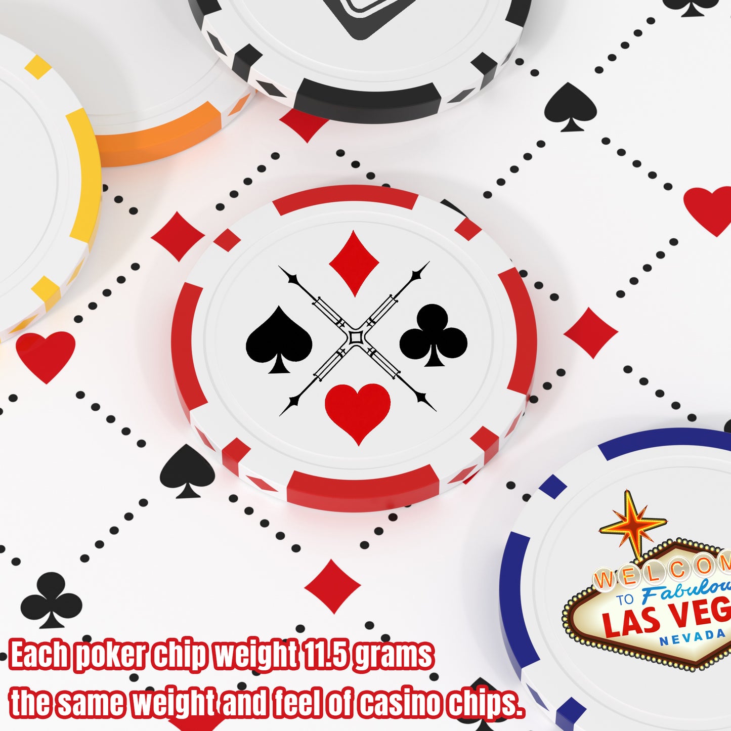 Benutzerdefinierte Pokerchips aus Ton, schwere 11,5 g, Casino-Größe