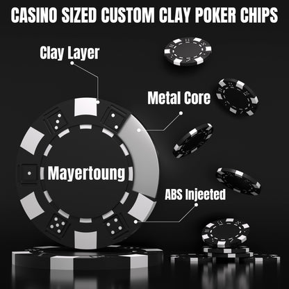 Benutzerdefinierte Pokerchips aus Ton, schwere 11,5 g, Casino-Größe