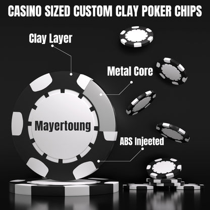 Jetons de poker en argile personnalisés, lourds, 11,5 g, format casino