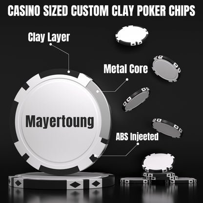 Benutzerdefinierte Pokerchips aus Ton, schwere 11,5 g, Casino-Größe