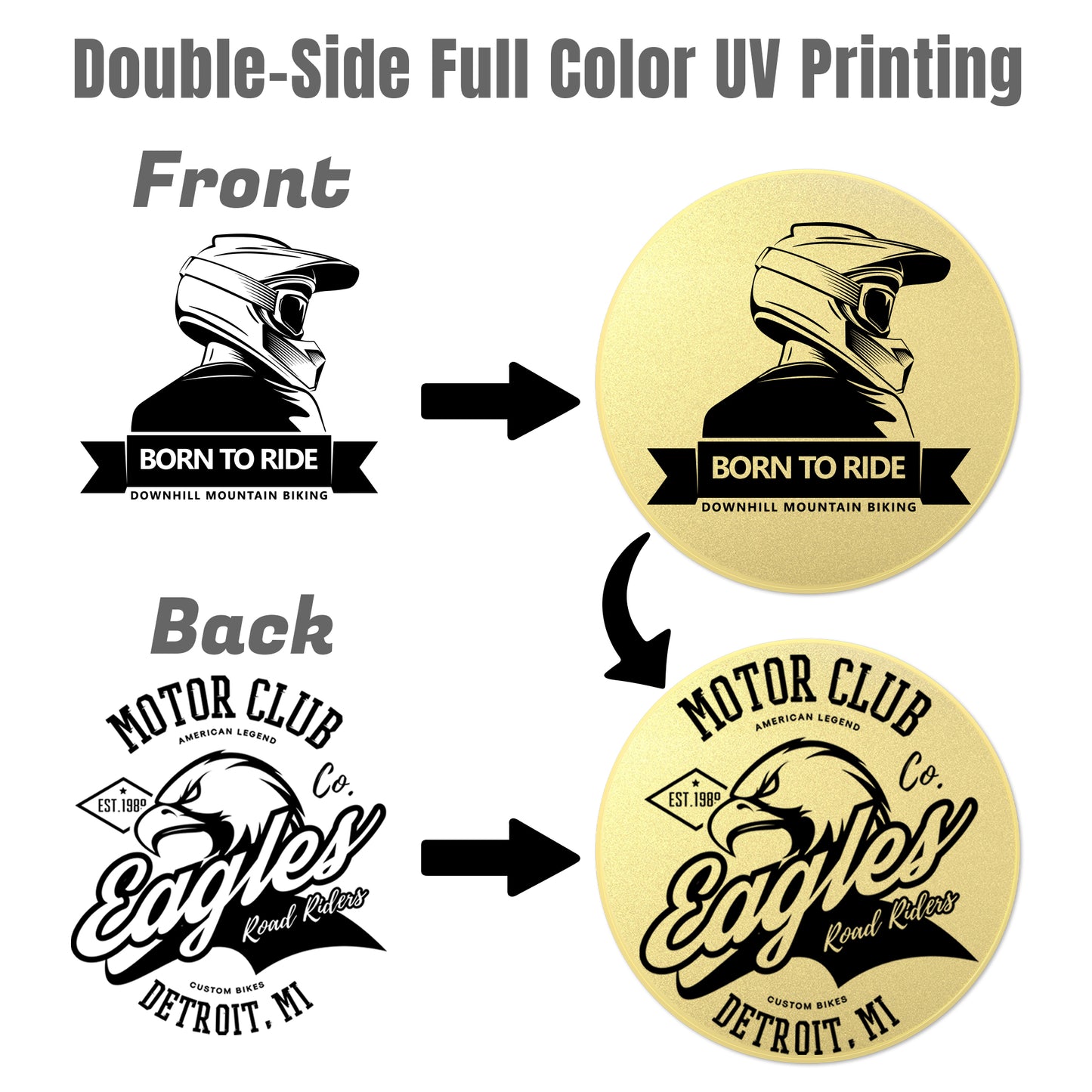 Custom Challenge Coins,Full-Color Print Your Logo and Text