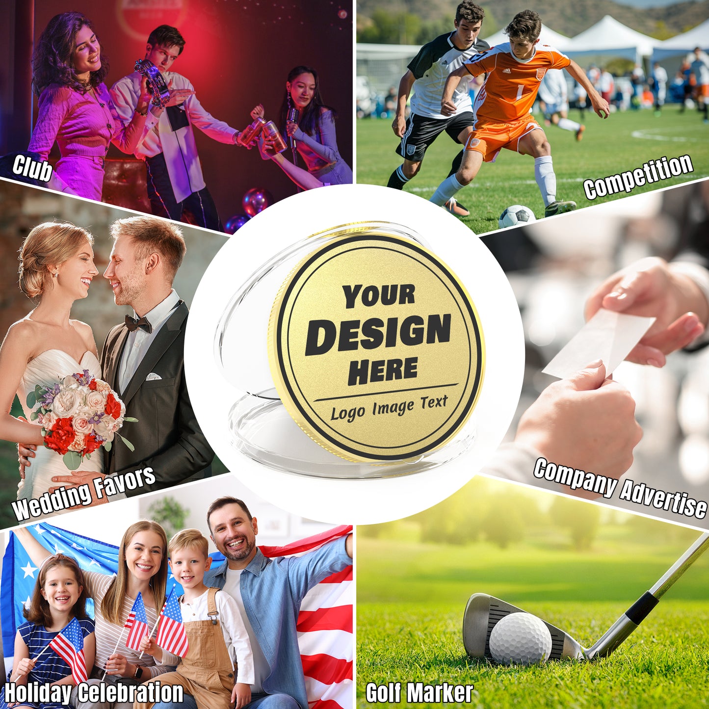 Custom Challenge Coins,Full-Color Print Your Logo and Text